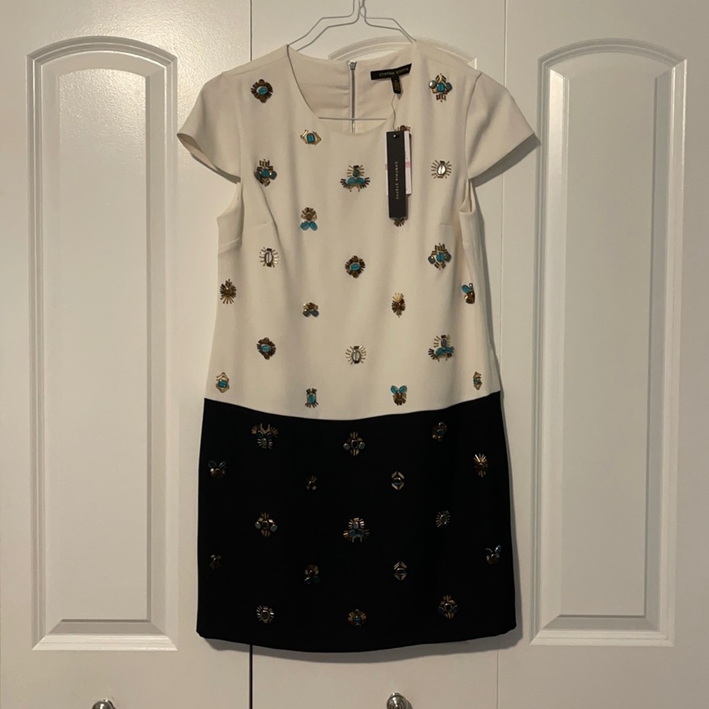 NWT Cynthia Steffe Color Block Embellished Dress